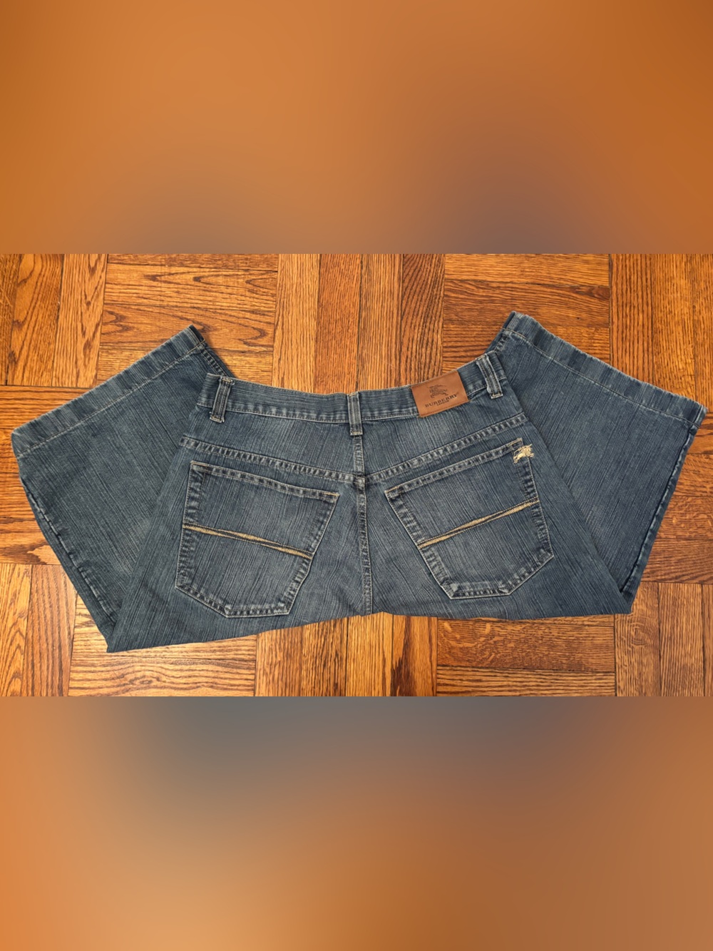 Burberry Dark Blue Boyfriend Jeans with Back Pocket Stitching